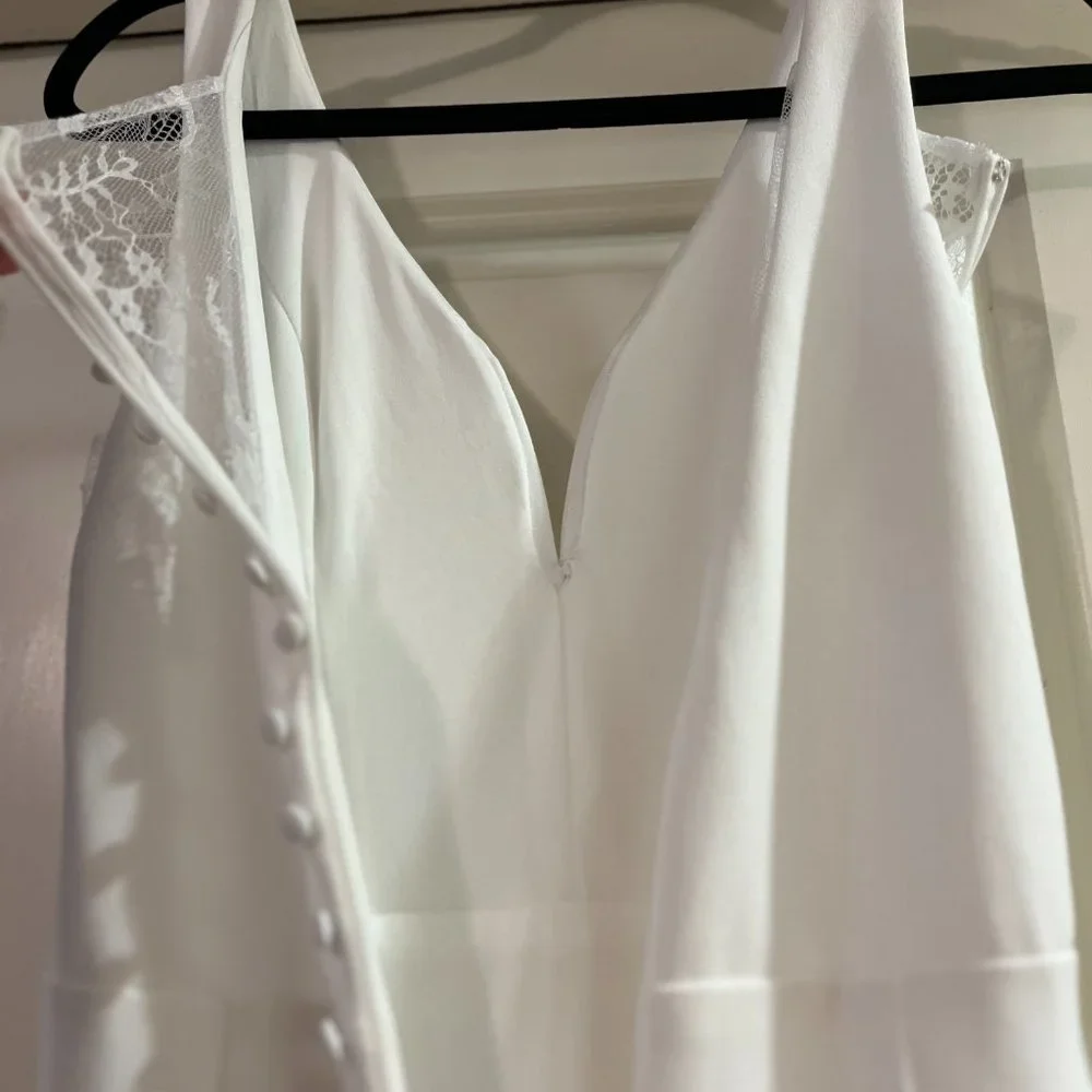 Lulu's Long-Lasting Love Ivory Lace V-Neck Mermaid Dress - Picture 15 of 15